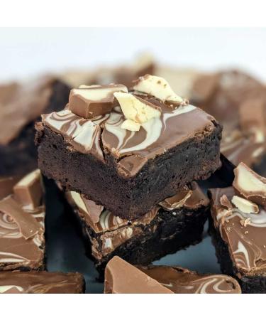 Marble White and Milk Chocolate Fudge Letterbox Brownie Serves 9. Perfect for Birthdays Get Well Soons Well Dones or just Because. Handmade and Baked by bakerdays!