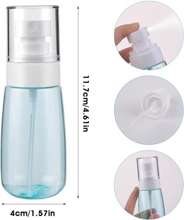 WLLHYF 2 Pack Travel Spray Bottle TSA Approved Small Spray Bottle Travel Size 2oz/60ml Leak Proof Refillable Fine Mist Spray Bottle for Perfume Essential Oils Toners Hair Face Cosmetics (blue/pink) - Buy Online on SooperMarket.com