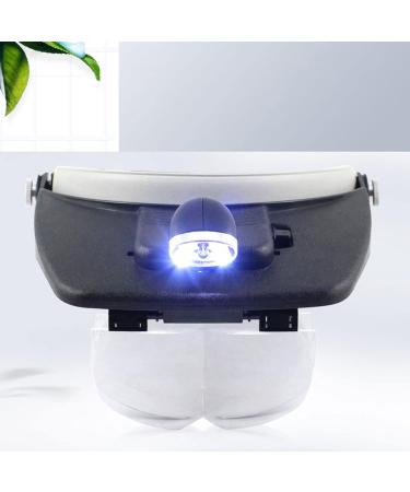 Head Mount Magnifier with LED Lights Headband Magnifier Head-Mounted Glass 1.2X 1.8X 2.5X 3.5X Lens Head Mount Magnifier Jewelers Glasses - Buy Online on SooperMarket.com