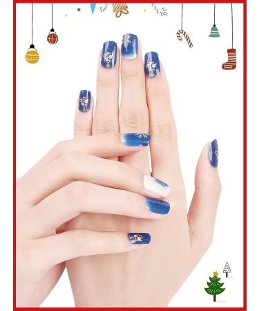 EBANKU Christmas Glitter Gel Nail Polish Strips | Long Lasting & Waterproof | Full Nail Wraps Stickers | Includes Stick Nail File, Wipes & Sealing | UV/LED Lamp Required | SDTRK11 - Buy Online on SooperMarket.com