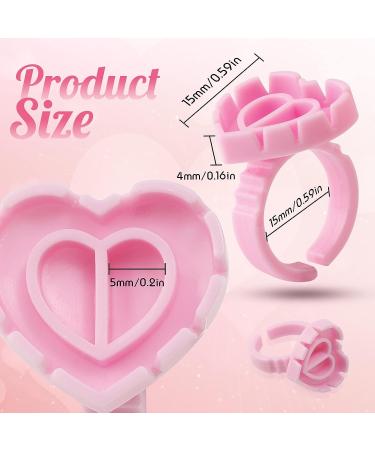 500pcs Pink Heart Shape Glue Rings for Eyelash Extensions - Disposable Smart Glue Cups by Narkysus - Buy Online on SooperMarket.com