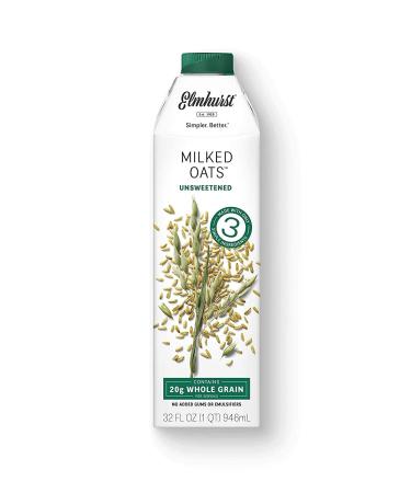 ELMHURST Unsweetened Oat Milk, 32 FZ