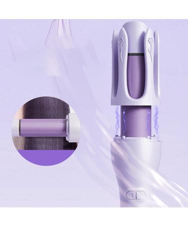 Rotating Curling Iron - Automatic Hair Curler with Fast Heating & 4 Adjustable Temps for Perfect Hair Styling - Purple - Buy Online on SooperMarket.com