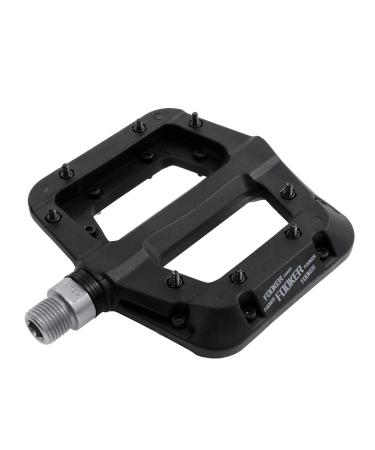 FOOKER MTB Pedals Mountain Bike Pedals 3 Bearing Non-Slip Lightweight Nylon Fiber Bicycle Platform Pedals for BMX MTB 9/16" Black 3 bearings