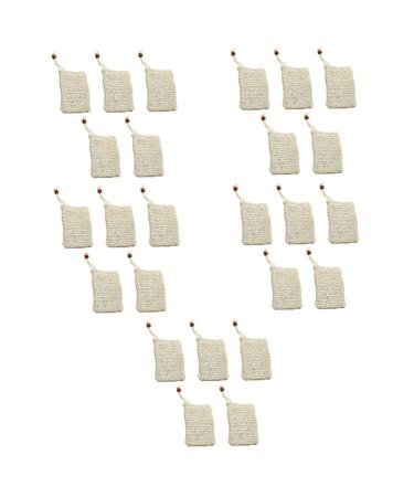 Healeved 25 Pcs Soap Bag Exfoliating Soap Pocket Mesh Soap Saver Pouch Soap Saver Pouch Bag Sisal Beige