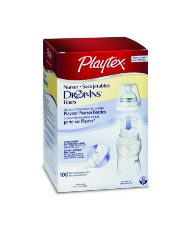 Playtex Drop in Liners for Nurser Bottles 4 Ounce 100 Count (3 Pack)