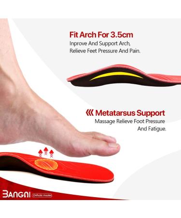 3ANGNI Arch Support Insoles for Plantar Fasciitis | Orthopedic Insoles for Flat Feet | Metatarsalgia Relief | UK-11-295MM Orthotic Insoles - Buy Online on SooperMarket.com