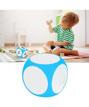 Fockety Write on Wipe Off Dice - 3.9in Blank EVA Dry Erase Cubes in Blue | Portable Teaching Aids for Writing Letters Numbers & Shapes | Vibrant & Cleanable - Buy Online on SooperMarket.com
