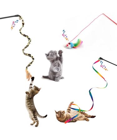 QUOZUO 26 pcs Kitten Toys Cat Toys Cat Toys Variety Pack for Kitty Cat Wand Toy Cat Feather Toys Cat Balls with Bells Cat Mouse Toy Catnip Toys for Indoor Cats - Buy Online on SooperMarket.com