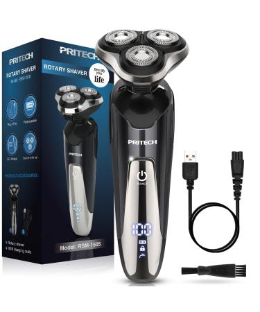 Electric Razor for Men - Rechargeable Electric Shaver for Men Waterproof Wet Dry Cordless Razor Single of Rotary Shavers