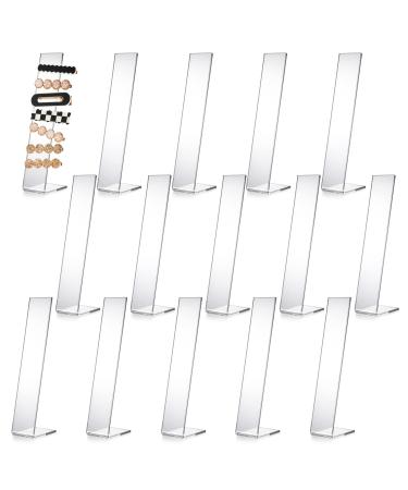 Suwimut 15 Pieces Acrylic Hair Clip Display Stand  Clear L-Shaped Hairpin Display Holder Barrette Display Stand Holder Hair Clip Organizer Stand Holder for Teen Girls  Transparent