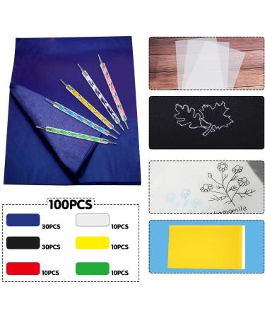 100 Sheets Carbon Transfer Paper with 5 Embossing Styluses - 8.3 x 11.7 inch - Buy Online on SooperMarket.com