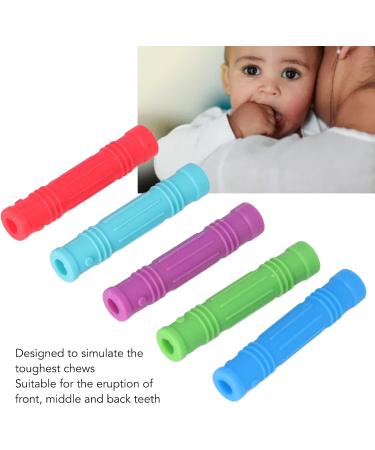 Alomejor 5Pcs Baby Teether Silicone - Safe Soft Grip Teething Sticks & Pencil Holders for Baby Strength Training - Buy Online on SooperMarket.com