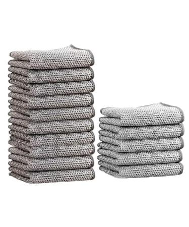 Wipes-Shiny Wire Anti-scratch Cleaning cloth double-layer wire-sparking loose protects sensitive surfaces from scratches steel wire cleaning cloth towel for kitchen (15PCs)