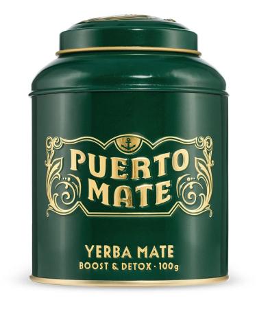 Puerto Mate - Yerba Mate Tea (100g) gentle drying caffeine -containing natural junming from Argentina.In a noble tile in classic design.