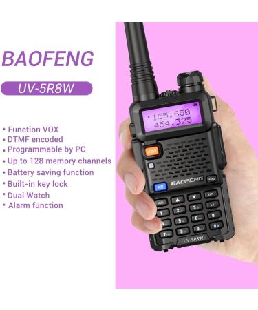 BaoFeng UV-5R 8W High Power Dual Band Two Way Radio Black-1Pack - Buy Online on SooperMarket.com
