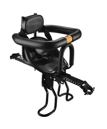 Lixada Bike Baby Seat Kids Child Safety Carrier Front Seat Saddle Cushion with Back Rest Foot Pedals Hard Backrest