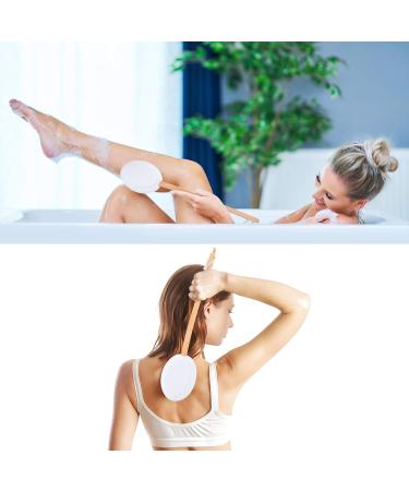 MAQUITA 2 in 1 Back Cream Applicator & Body Brush with Long Handle | Self-Application Back Scrubber with 3 Pads | Portable & Convenient for Travel - Buy Online on SooperMarket.com