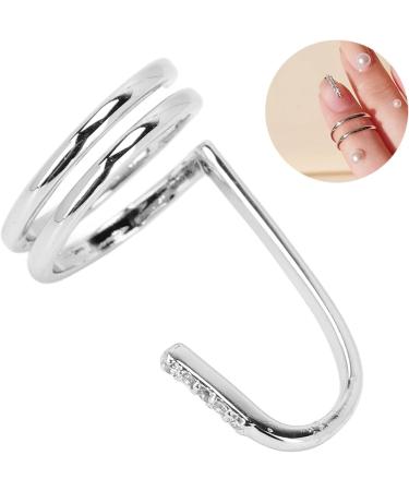 Nail Art Fingernail Rings Decorative Nail Ring Fashion Fingertip Jewelry Nail Art Ring Ladies Wearing Nail Accessories Women Finger Nail Ring Electroplated Copper Fingernail Rings(3050 Platinum) - Buy Online on SooperMarket.com