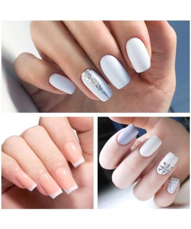 AILLSA Pink Gel Nail Polish Set French Manicure White Pink Nude Gel Polish with Base and Top Coat Light Baby Pink Colors Nail Polish Gel Neutral Soak Off U V Gel Starter Kit Gifts Nail Art Salon DIY A4-white Pink - Buy Online on SooperMarket.com