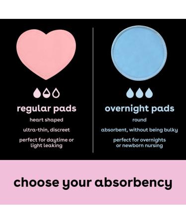 Bamboobies Nursing Pads Multi-Color Pack - 4 Pairs Reusable & Washable, Leak-Proof Breastfeeding Pads - 3 Regular & 1 Overnight Pair - 8 Count - Buy Online on SooperMarket.com