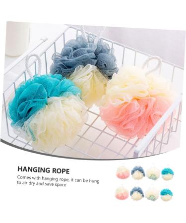 Angoily 8pcs Color Matching Bath Ball & Sponge Set | Body Scrubber Exfoliating Mitts & Shower Accessories for Men - Ideal Beauty Bath Supplies - Buy Online on SooperMarket.com