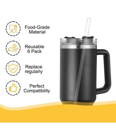 MLKSI 6 Pack Replacement Straws for Stanley 40 oz Tumbler - Reusable Plastic Straws with Cleaning Brush for Stanley Cup and Water Jug - Buy Online on SooperMarket.com