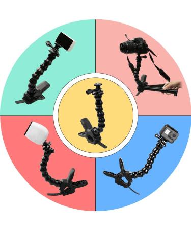 Suptig Jaws Flex Clamp Mount for GoPro and Action Cameras - Compatible with Hero 11, 10, 9, 8, 7, 6, 5, 4, Session, 3+, 3 and Arlo Pro - Gooseneck Mount for Versatile Angles - Buy Online on SooperMarket.com