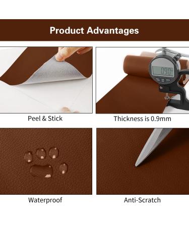 Cahomo Large Leather Repair Patch 23.6x118 inch - Self-Adhesive Leather Tape Kit for Furniture & Car Seats - Brown - Buy Online on SooperMarket.com