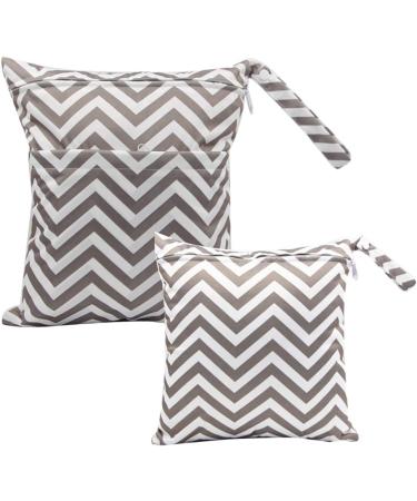 Egurs Diaper Bag Wetbag Set - Large & Medium Gray-White Stripes | Ideal for On-the-Go Parents | International Shipping Available - Buy Online on SooperMarket.com