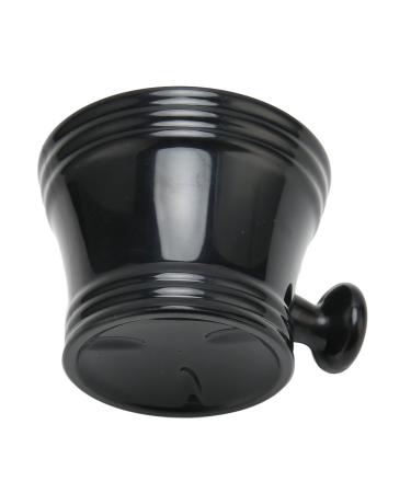 Jauarta shaving soap peel made of black plastic large capacity comfortable handle portable razor cup with handle for the hairdresser at home while traveling