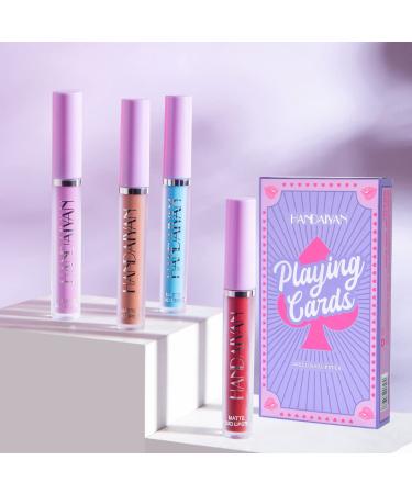 MIESCHER 4Pcs Matte Liquid Lipstick Set | Long Lasting, Waterproof, & Pigmented | Professional Colorful Cosmetics | Non-Stick Cup | Makeup Gift Sets for Girls & Women | Halloween Christmas (Set 05) - Buy Online on SooperMarket.com