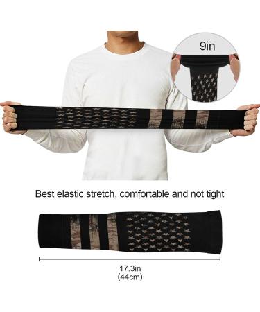 Dussdil American Flag Camou Gardening Arm Sleeves - Desert Camouflage UV Sun Protection Cooling Sleeves for Men and Women - Buy Online on SooperMarket.com