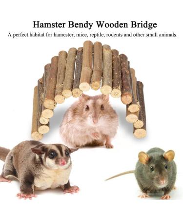 Duokon Hamster Accessories - Wooden Bridge & Curved Ladder for Hamsters Mice & Rats | Premium Small Pet Toys - Buy Online on SooperMarket.com