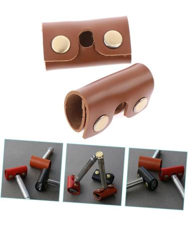 Angoily Leather Travel Razor Cover Case - Compact Shaver Storage Bag for Manual Razors | Set of 4 | 8.5x4.5cm - Perfect Travel Accessory - Buy Online on SooperMarket.com