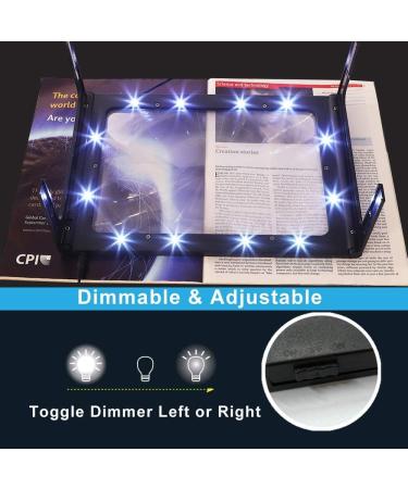 Full-Page Magnifying Glass Hands-Free Large Rectangular 2.5X Magnifier LED Lighted Illuminated Foldable Desktop Portable for Elder Kids - Buy Online on SooperMarket.com