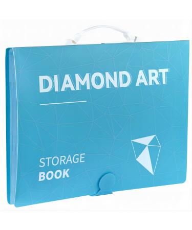 TTPOLONG A3 Diamond Painting Storage Book, Diamond Art Portfolio Book 30 Pags Clear Pockets Plastic Sleeves(16.8X12.5 Inch) Blue 17x12.5 Inch