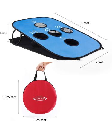 G4Free Portable Collapsible Cornhole Game Set - 3ft x 2ft Size - 8 Bean Bags - Carrying Case - Camping Travel - Red Blue - Buy Online on SooperMarket.com