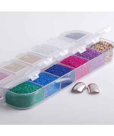 Hisenlee Nail Caviar Beads Set - 12 Colors Micro Balls & Crystals for Nail Art Decorations - Buy Online on SooperMarket.com