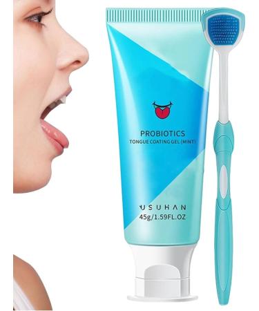 Virtcoy Natural Tongue Cleaning Gel - Ergonomic Brush Set for Bad Breath & Stain Removal | Organic Oral Care - Buy Online on SooperMarket.com