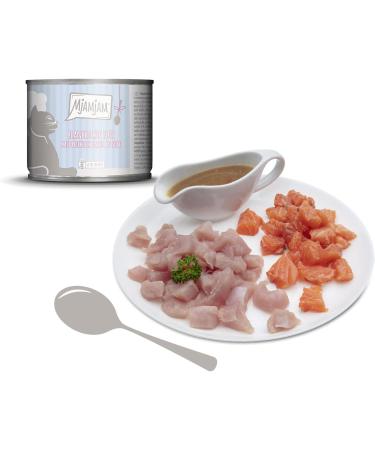 Mjamjam Premium Cat Food - Grain-Free Blanched Turkey & Salmon Sauce | 6 Pack (6 x 185g) - Extra Meat for Healthy Cats - Buy Online on SooperMarket.com