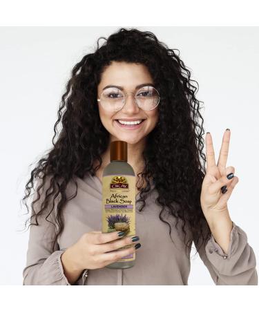 Okay African Black Soap Liquid - Silver & Lavender | 8 Fl Oz - Natural Skincare - Buy Online on SooperMarket.com