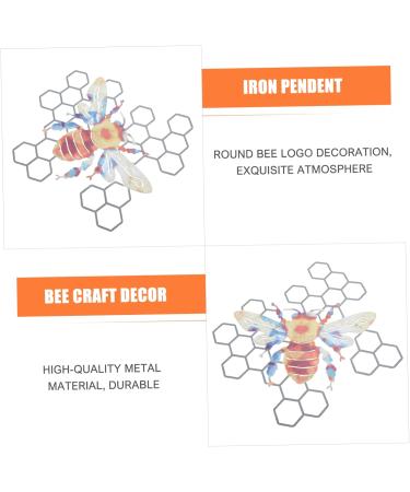 Cabilock 1pc Bee Garden Hanging Ornament Wall Pendant Wall Art Craft Wall Hanging Decoration Colorful Iron - Buy Online on SooperMarket.com