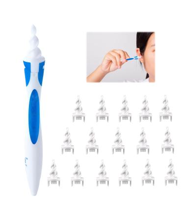 Ear ward removal ear cleaner EAR Cleaner earwax remover upgraded 360 degrees spiral silicone ear geaning kit with 16 washable replacement heads Suitable for children and humans