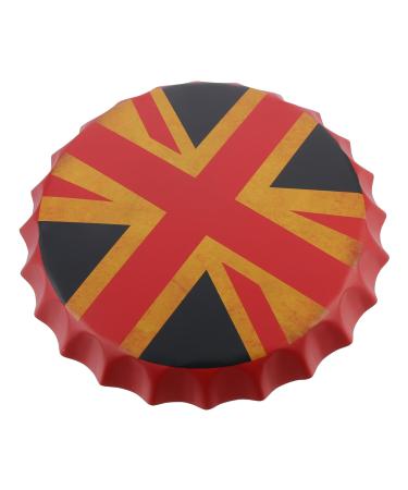KICHOUSE Beer Cap Pendant USA Flags Vintage Metal Signs Cafe Beer Bar Sign Wall Decoration Household Beer Can 36X36X4CM British Flag Pattern