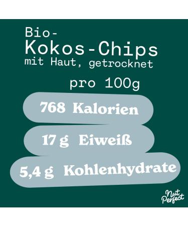 Nut Perfect Bio Coconut Chips - Organic Crispy Dried Coconut 100g | Intense Flavor & Sustainable Sourcing with Kleinb uer: Inside - Buy Online on SooperMarket.com