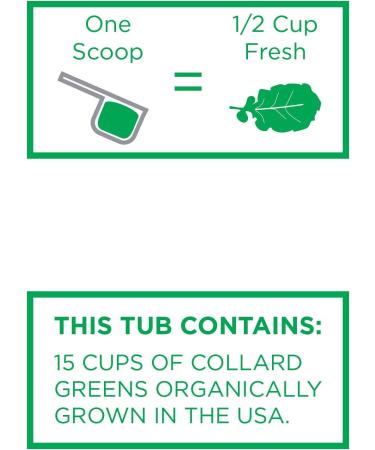 KOYAH Organic USA Collard Greens Powder | Freeze-Dried Whole-Leaf | Equivalent to 15 Cups Fresh - Buy Online on SooperMarket.com