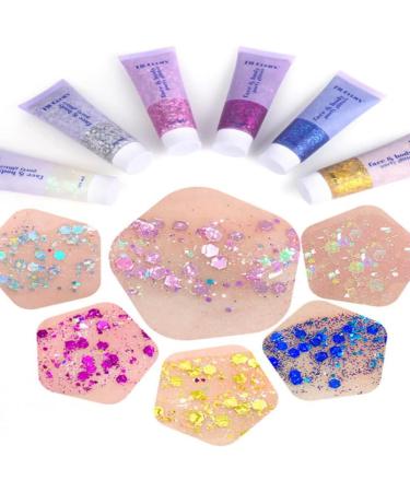 Buy Holographic Body Glitter Gel - Long Lasting Pink Sparkling Sequins for Face Body Eye Hair Nail - Perfect for Festival Makeup | International Shipping - Buy Online on SooperMarket.com