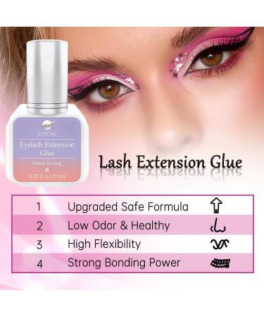 Eyelash Extension Glue 5ml - Fast Drying 0.5s Waterproof Professional Lash Glue - Extra Strong for Extensions - Buy Online on SooperMarket.com