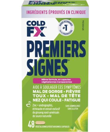 COLD-FX First Signs Helps Relieve & Reduce Frequency Severity & Duration of Cold and Flu Symptoms with North American Ginseng Extract Echinacea Andrographis & Zinc 48 Vegan Capsules 48 count (Pack of 1) - Buy Online on SooperMarket.com